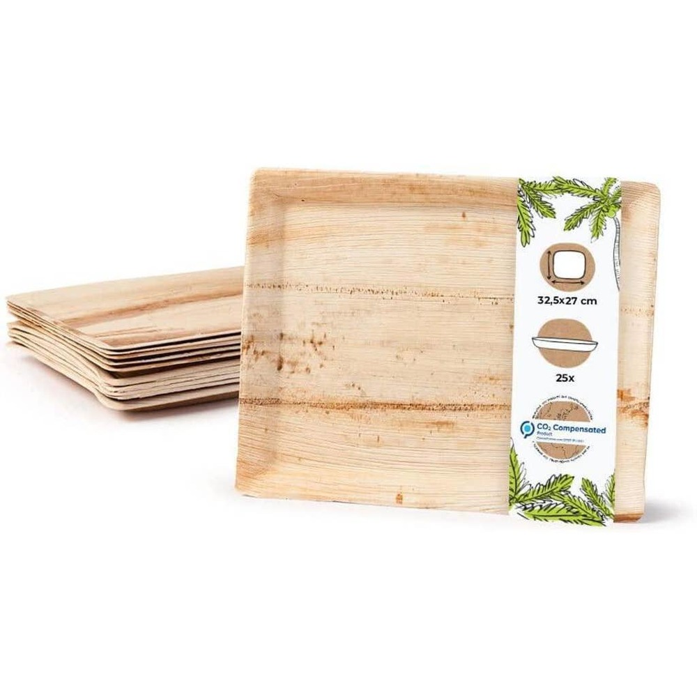 24 plates - 12 x 10 in Gastronomy Serving Tray Palm Leaf Plate I Ecofriendly